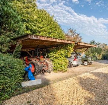 Dubbele houten carport - gedemonteerd!Losse verkoop mogelijk beschikbaar voor biedingen