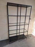 VITTSJÖ Stellingkast, zwartbruin/glas, 100x175 cm, Huis en Inrichting, Kasten | Stellingkasten, Ophalen, Gebruikt