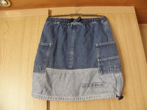 Stevige aparte 2 kleuren blauwe jeans rok PAPERCLIP 128 goed, Kinderen en Baby's, Kinderkleding | Maat 128, Gebruikt, Meisje, Jurk of Rok