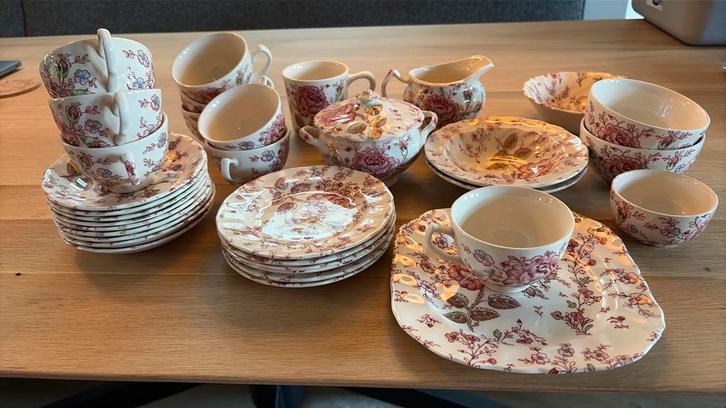 Aardenwerken koffie serviesset Johnson Bros, Antiek en Kunst, Antiek | Keramiek en Aardewerk, Ophalen of Verzenden