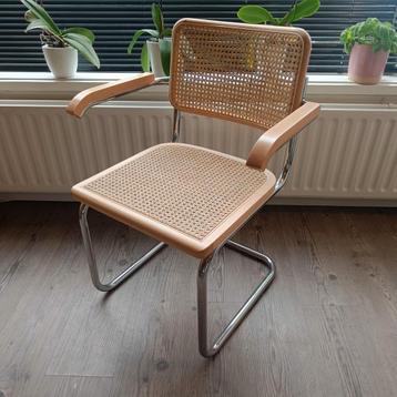 Thonet stijl Breuer Cesca stoel rotan webbing met armleuning beschikbaar voor biedingen