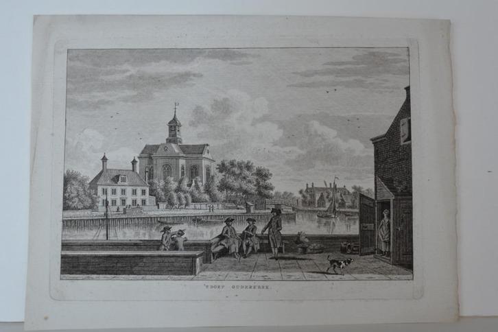 OUDERKERK AAN DE AMSTEL Gravure J. BULTHUIS + F. BENDORP GB4, Antiek en Kunst, Kunst | Etsen en Gravures, Verzenden
