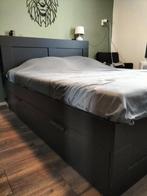 Ikea BRIMNES tweepersoonsbed, zwart, Huis en Inrichting, Slaapkamer | Bedden, Ophalen, Gebruikt, Zwart, Tweepersoons