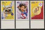 Antillen 941-943 serie met tab onder padvinders., Postzegels en Munten, Verzenden, Postfris