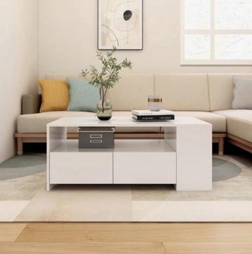 NIEUW Salontafel wit met lades 102x55x42cm beschikbaar voor biedingen