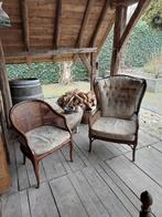 Twee bruine stoelen met kussens, Ophalen, Gebruikt, Twee, Bruin