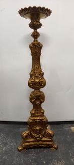 speciale oude Messing Kerk kandelaar 63 cm., Antiek en Kunst, Antiek | Kandelaars, Ophalen of Verzenden, Koper of Brons