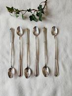 6 verzilverde sorbetlepels met Parelrandje, Antiek en Kunst, Ophalen of Verzenden