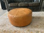 Vintage Leren Poef, Ophalen, Gebruikt, Leer, 50 tot 75 cm
