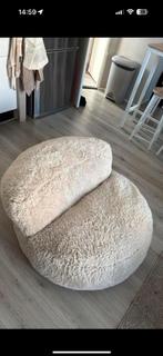 Bank Poef Beige, Huis en Inrichting, Ophalen of Verzenden, Zo goed als nieuw, Rechthoekig, 125 cm of meer