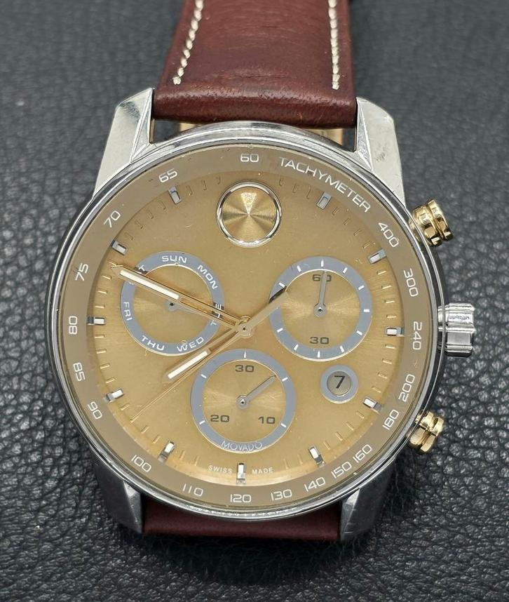 Movado Bold Chronograph Heren Horloge Quartz Swiss made, Sieraden, Tassen en Uiterlijk, Sporthorloges, Zo goed als nieuw, Ophalen of Verzenden