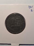 25 cent 1941 zink, Postzegels en Munten, Munten | Nederland, Verzenden, Koningin Wilhelmina, 25 cent
