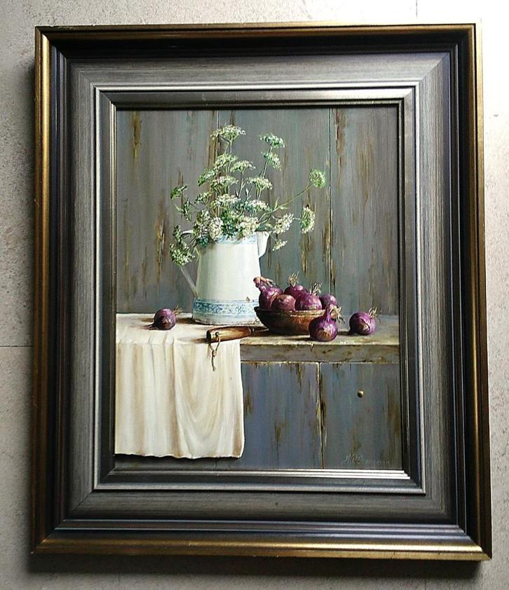 Magisch realisme : Stilleven - H.P Steegman (geb. 1929 L.B.), Antiek en Kunst, Kunst | Schilderijen | Klassiek, Ophalen of Verzenden