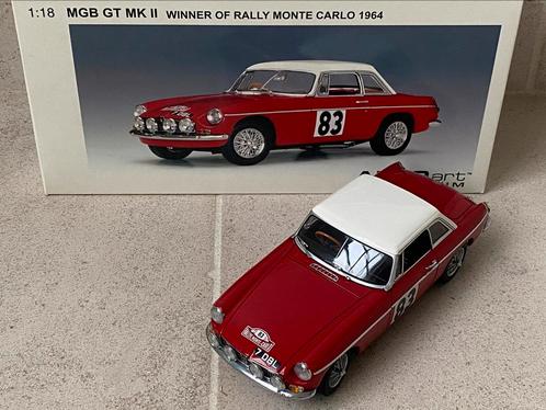 AutoArt MGB GT MK || Winner of Rally Monte Carlo, Hobby en Vrije tijd, Modelauto's | 1:18, Zo goed als nieuw, Auto, Autoart, Ophalen of Verzenden