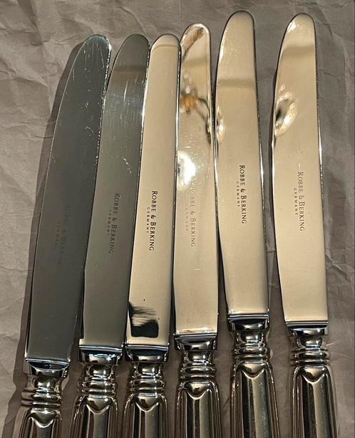 6x ROBBE & BERKING dessert messen - Alt Faden 150 - 21,3 cm, Huis en Inrichting, Keuken | Bestek, Zo goed als nieuw, Zilver, Ophalen of Verzenden