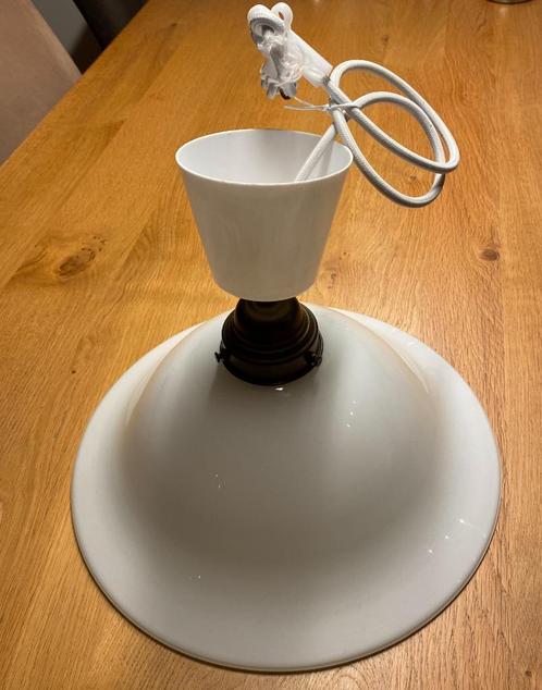 Te koop (keuken) hanglamp van glas, Huis en Inrichting, Lampen | Hanglampen, Zo goed als nieuw, Glas, Kunststof, Metaal, Stof