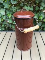 Prachtige BRUINE vintage emaille melkkan, Antiek en Kunst, Curiosa en Brocante, Ophalen of Verzenden