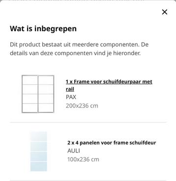 Spiegelglazen schuifdeuren ikea Pax Alli - afbeelding 3