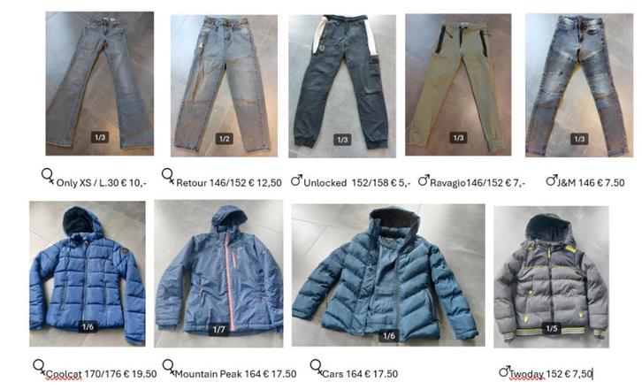 Mooie jeans/broeken / jassen 146 tm XS Retour, Only, Cars, Kinderen en Baby's, Kinderkleding | Kinder-kledingpakketten, Zo goed als nieuw