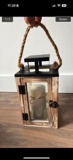 Houten kandelaar, Ophalen, Zo goed als nieuw, Overige materialen, Minder dan 25 cm