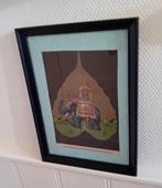 Indiase handbeschilderd peepal skeletblad, Antiek en Kunst, Ophalen of Verzenden
