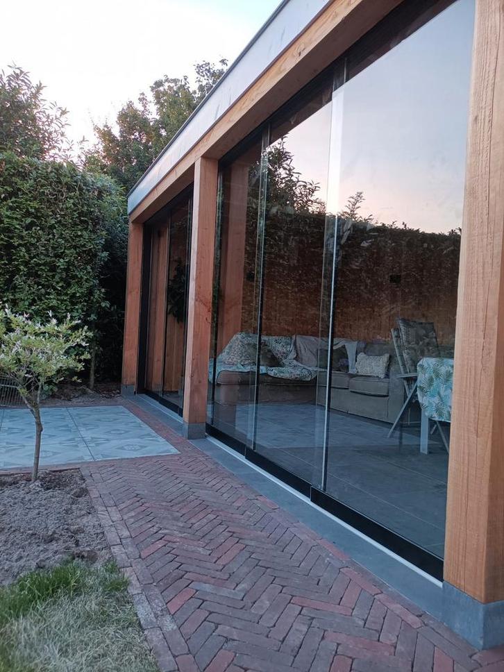 Veranda schuif glaswanden compleet incl montage, Doe-het-zelf en Verbouw, Glas en Ramen, Nieuw, 160 cm of meer, Veiligheidsglas