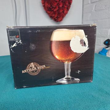 Artisan beer glazen royal leerdam 4 st nieuw in doos beschikbaar voor biedingen