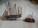 2 Vintage Houten Zeilboten Model, Hobby en Vrije tijd, Ophalen of Verzenden, Gebruikt, 1:50 tot 1:200, Overige merken