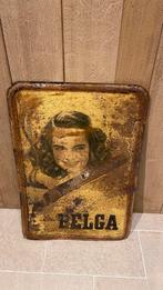 Vintage Belga blikken Reclamebord, Ophalen of Verzenden, Gebruikt, Reclamebord