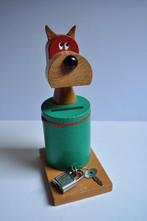 Vintage Spaarpot Hond Hout 16 cm, Ophalen of Verzenden, Gebruikt, Hout, Dier