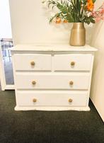 Brocante ladekast / commode – 95x80x50 cm – met touwknoppen, Ophalen, Gebruikt, 50 tot 100 cm, 3 of 4 laden