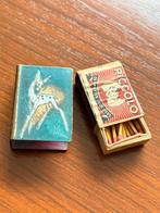 Emaille Luciferhouder met Luciferdoosje, Ophalen of Verzenden, Gebruikt, Dier of Natuur, Speldje of Pin