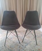2 grijs velvet eetkamerstoelen, Ophalen, Grijs, Twee