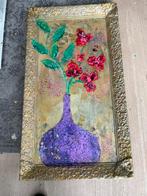 Kunst in gouden lijst abstract modern groot kleurrijk, Ophalen