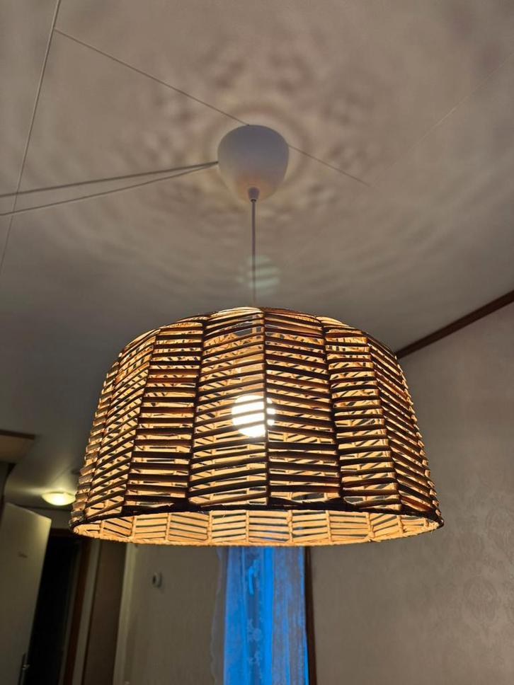 KAPPELAND Hanglampenkap Rotan - 45cm, Huis en Inrichting, Lampen | Lampenkappen, Zo goed als nieuw, 25 tot 50 cm, Rond, Beige