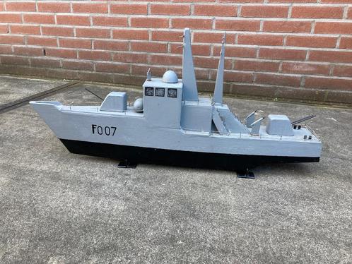 Uniek Houten Marineschip - 74x11x36 cm - Marinegrijs, Hobby en Vrije tijd, Modelbouw | Boten en Schepen, Gebruikt, Overige merken