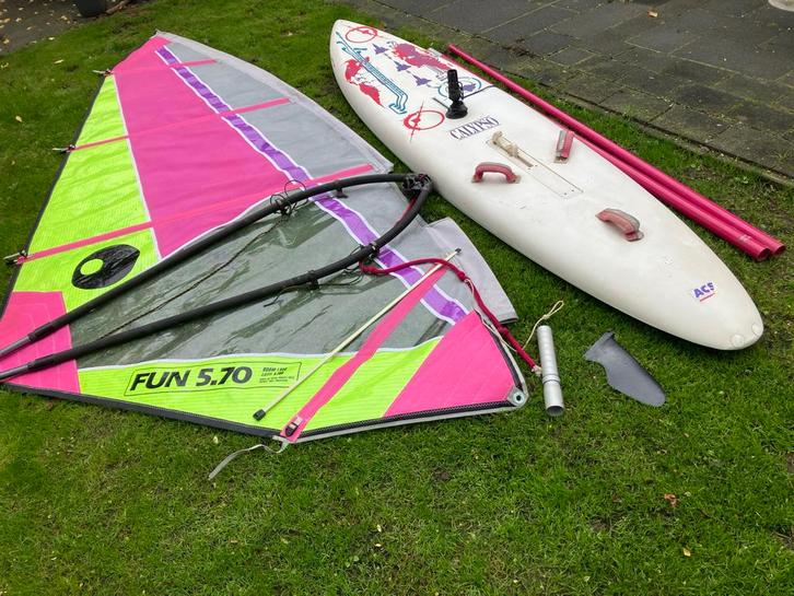 Complete Bic Calypso Surfset - Klaar om te surfen!, Watersport en Boten, Windsurfen, Gebruikt, Complete set, 300 cm of meer, Met vin(nen)