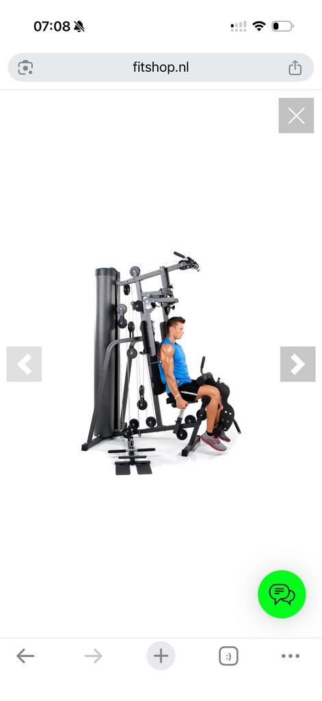 Uitgeruste krachtstation, Sport en Fitness, Fitnessapparatuur, Zo goed als nieuw, Krachtstation, Armen, Benen, Borst, Buik, Rug