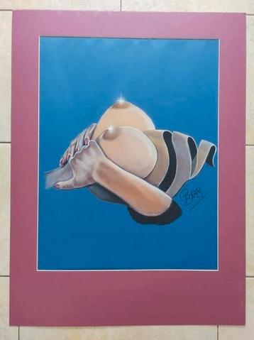 Vier prachtige erotische kunstwerken van Peter Bras.  beschikbaar voor biedingen
