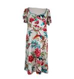 King Louie Witte Jurk Bloemenprint Maat L, Kleding | Dames, Positiekleding, Maat 38/40 (M), Verzenden, Zo goed als nieuw, King Louie