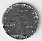 100  lire  1958  Vaticaan. km. 55, Ophalen of Verzenden, Overige landen, Losse munt