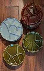 Vintage Fondue Borden - Diverse Kleuren - 1.50  p st, Borden, Gebruikt, Onbekend, Ophalen of Verzenden