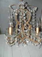 Prachtige kroonluchter lamp met heel veel mini kraaltjes, Glas, Gebruikt, Ophalen