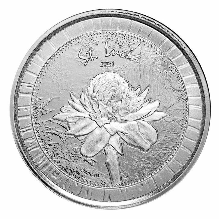 2021 St. Lucia 1 oz Fine Silver Botanical Gardens BU, Postzegels en Munten, Edelmetalen en Baren, Zilver, Ophalen of Verzenden
