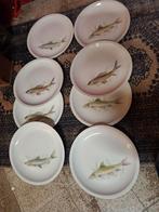 8 Borden Pontesa Ironton met Vis Motief, Antiek en Kunst, Antiek | Servies compleet, Ophalen of Verzenden