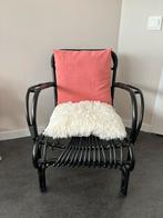 Zwarte rotan stoel / fauteuil, Gebruikt, 50 tot 75 cm, Ophalen