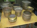 Antieke messing bloempotten/ompotten ., Ophalen of Verzenden