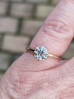 GOUD - GOUDEN RING m. SOLITAIRE BRILJANT v. 1,12 CRT  m CERT, Verzenden, Nieuw, 17 tot 18, Met edelsteen