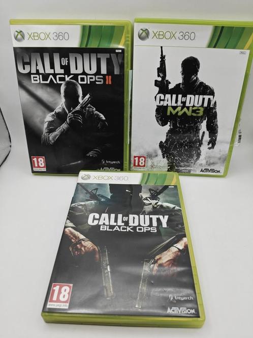 Call of Duty Xbox 360 - Black Ops, Black Ops II, MW3, Spelcomputers en Games, Games | Xbox 360, Gebruikt, Shooter, 3 spelers of meer
