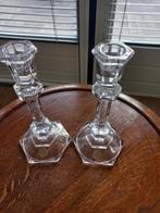Glazen kaarsenhouders set van 2, Ophalen of Verzenden, Glas